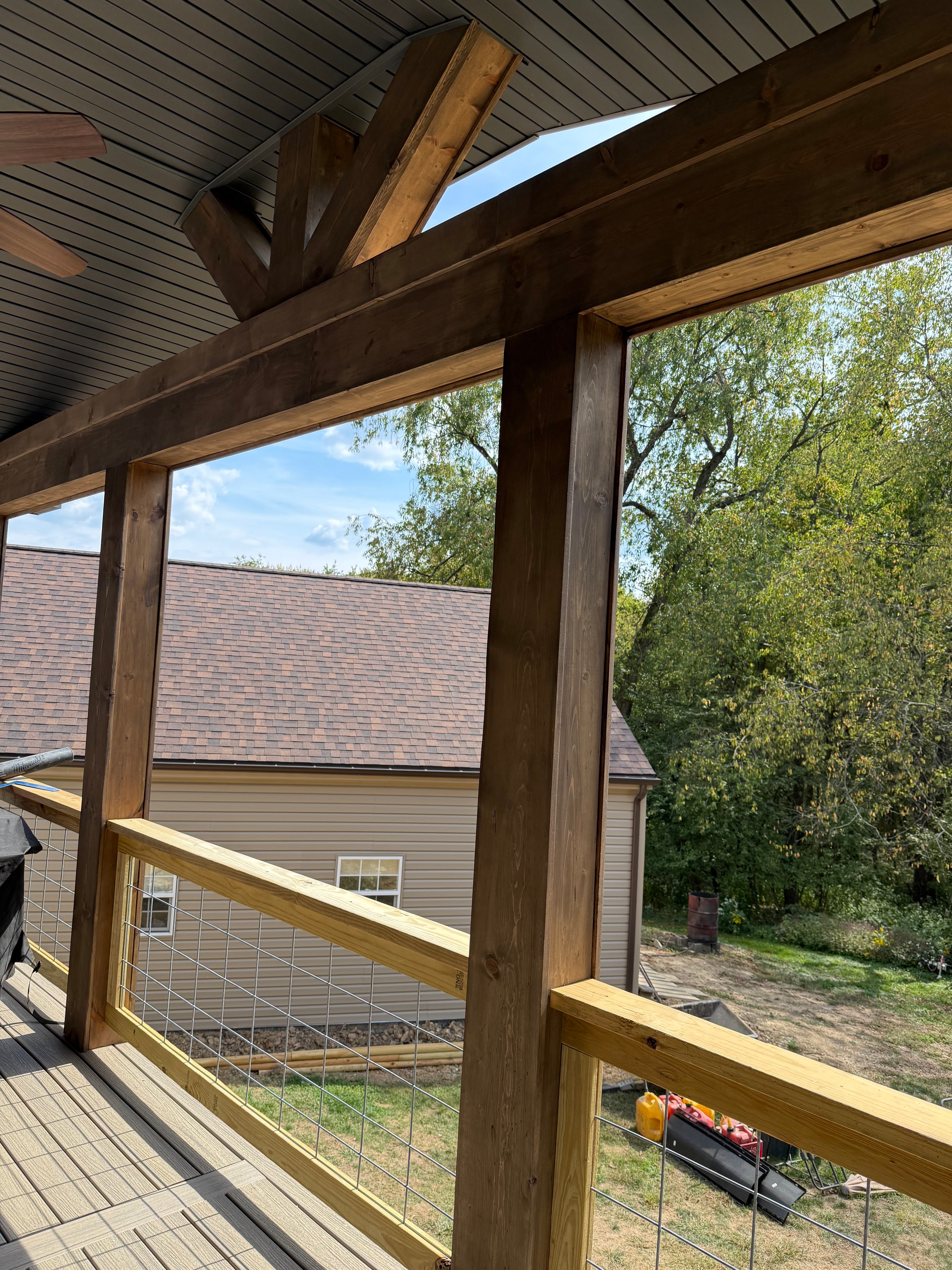 Pergola overhead beam structure detail